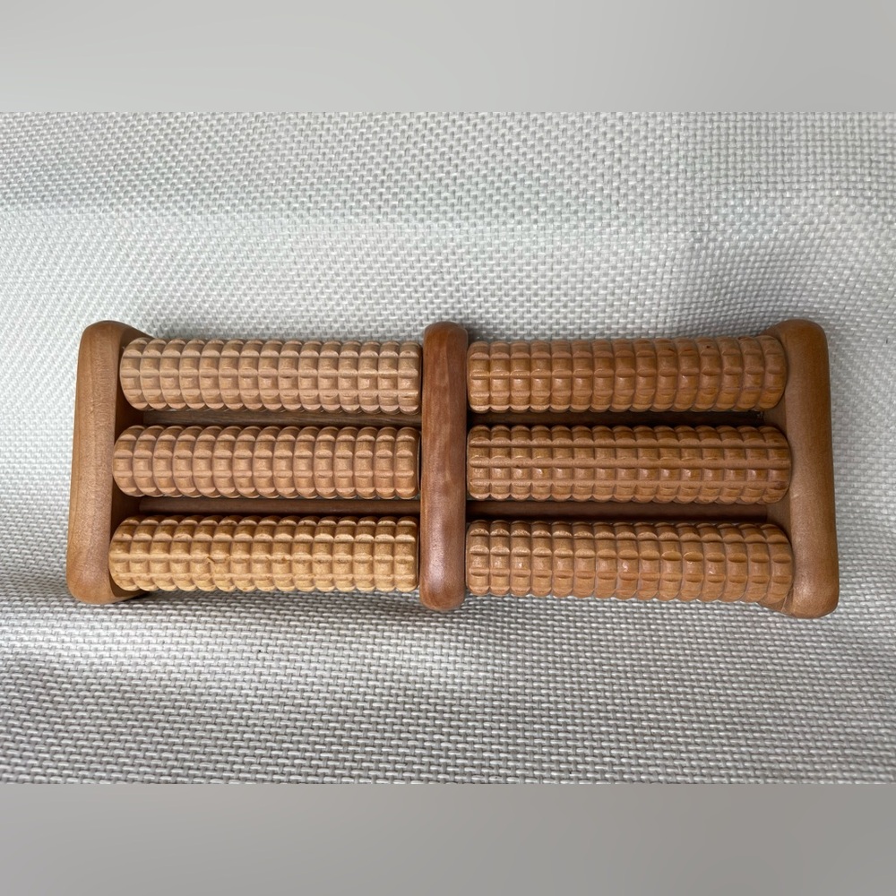 Hardwood Double Roller Foot Massager.